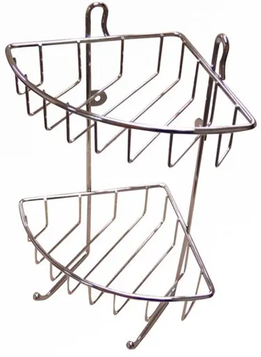 Rohová dvojposchodová polička do kúpeľne TORO 30x22, 5cm