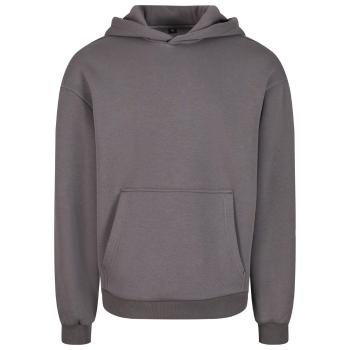 Build Your Brand Hebká pánska mikina cez hlavu Fluffy - Magnet | XXL