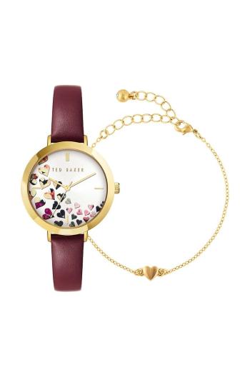 Hodinky a náramok Ted Baker fialová farba, BKG028300