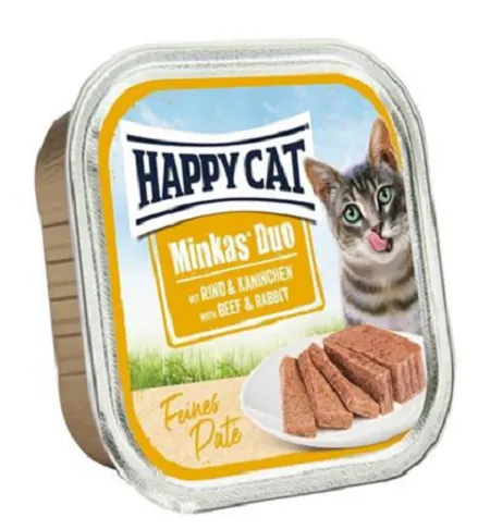 Happy Cat Minkas Duo Paté paštéta pre mačky - Hovädzie & Králik 100g