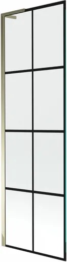 MEXEN/S - Next L vaňová zástena FIX 60 x 150, čierna vzor, zlatá 895-060-000-03-77-50