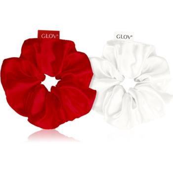 GLOV Satin Scrunchies S gumičky do vlasov Red/Beige 2 ks