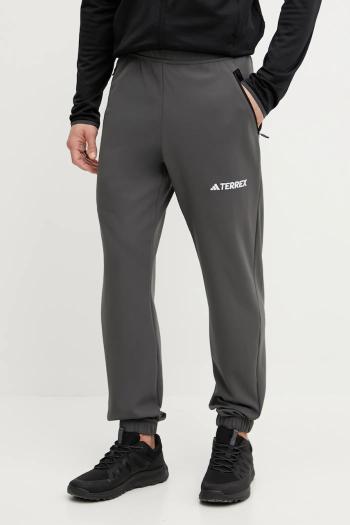 Športové nohavice adidas TERREX Multi pánske, šedá farba, jednofarebné, JF3712