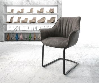 Jedálenská stolička Keila-Flex s podrúčkami antracitová vintage