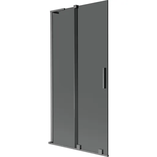 MEXEN/S - Velar L dvojkrídlová posuvná vaňová zástena 95 x 150, grafit, grafit kartáčovaná 896-095-003-41-66
