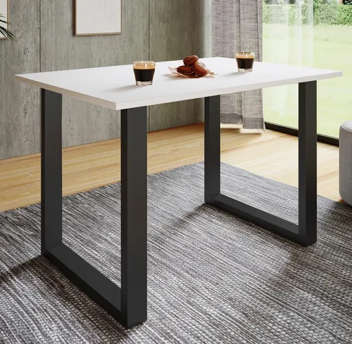 VCM Jídelní stůl Xona 140x80 U-nohy, bílý