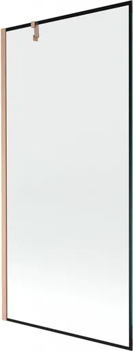 MEXEN/S - Next vaňová zástena FIX 90 x 150, čierna vzor, meď kartáčovaná 895-090-000-00-70-65