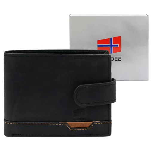 Pánska kožená peňaženka s vonkajším zapínaním v troch farbách Nordee