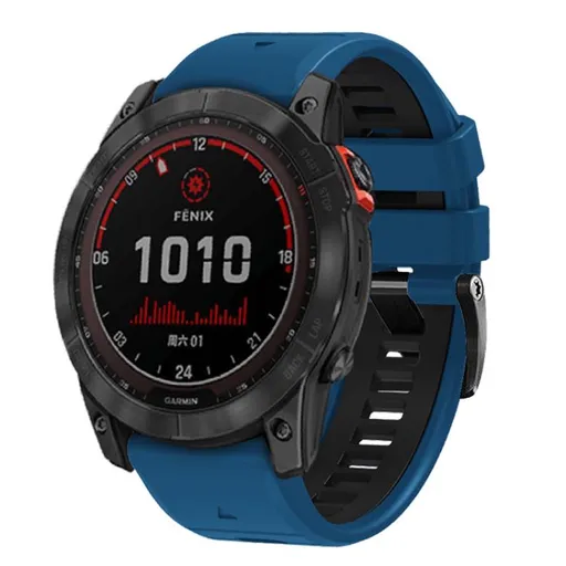 SPORTY QUICK FIT Vymeniteľný silikónový remienok Garmin - šírka 22mm BLUE-BLACK