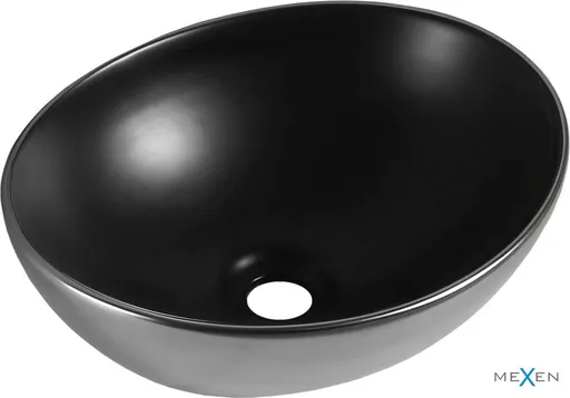 MEXEN - Elza umývadlo na dosku 40 x 33, čierna mat/strieborná 21014024