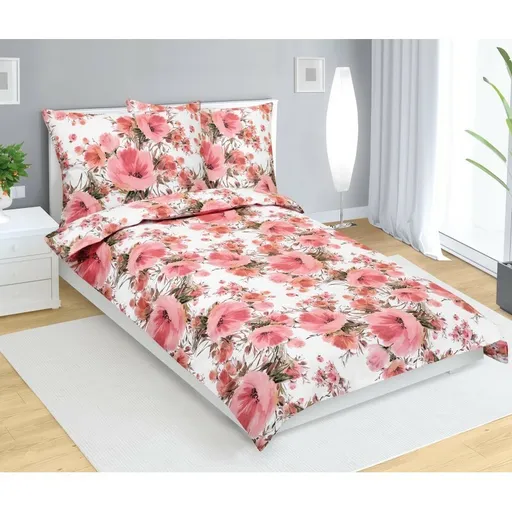 Bellatex Bavlnené obliečky Ibištek ružová, 140 x 200 cm, 70 x 90 cm