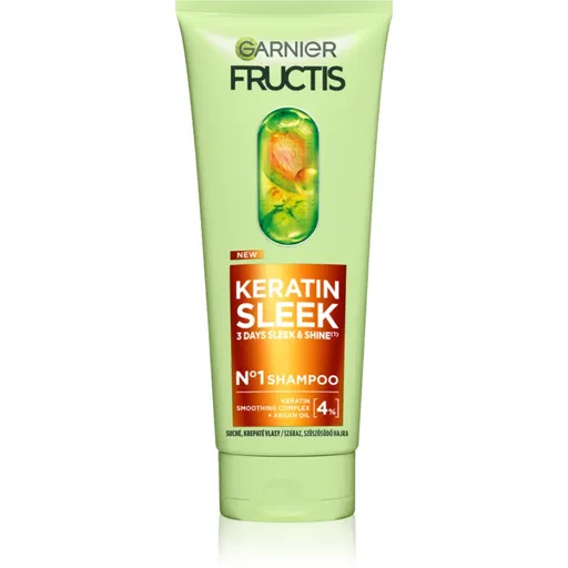 Garnier Fructis Keratin Sleek šampón pre suché a krehké vlasy 200 ml