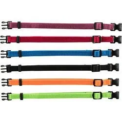 Trixie Junior Set of puppy collars, S–M: 17–25 cm/10 mm, 6 pcs., black, red, royal blue