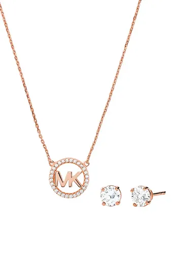 Náhrdelník a náušnice z pozláteného striebra Michael Kors