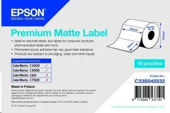 Epson label roll, normal papier, 102x76mm