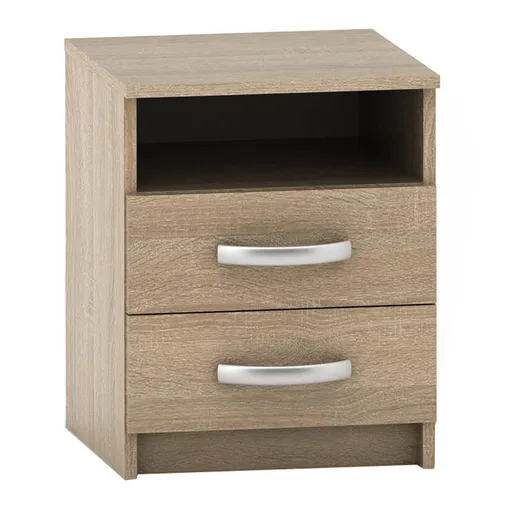 Nočný stolík BETTY s dvoma zásuvkami, dub Sonoma