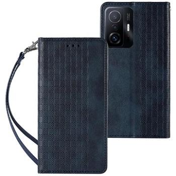 Magnet Strap knížkové kožené pouzdro na Xiaomi Redmi Note 11 Pro 4G/5G, modré (HUR250556)