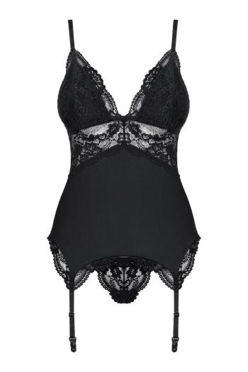 Čierny korzet Corset & thong 810