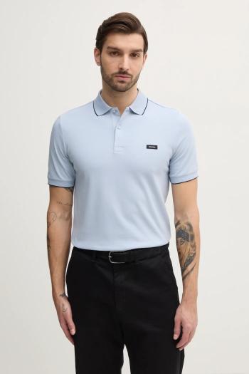 Polo tričko Calvin Klein pánske, čierna farba, jednofarebné, K10K112751