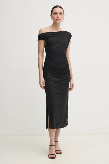 Šaty Dkny čierna farba, midi, priliehavá, DD5M1H45