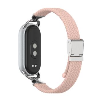 BRAIDED Nylonový remienok pre Xiaomi Smart Band 10 / 9 / 8 ružový
