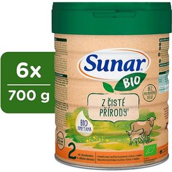 Sunar BIO 2 pokračovacie dojčenské mlieko, 6× 700 g (8592084418366) + ZDARMA Vláčik Bino