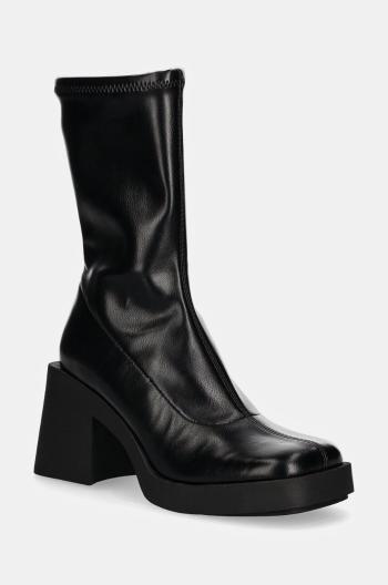 Členkové topánky Steve Madden Kloe dámske, čierna farba, na podpätku, SM11003364