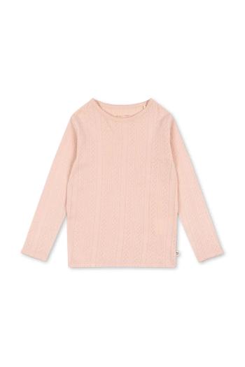 Detská bavlnená košeľa s dlhým rukávom Konges Sløjd MINNA BLOUSE GOTS ružová farba, KS102814