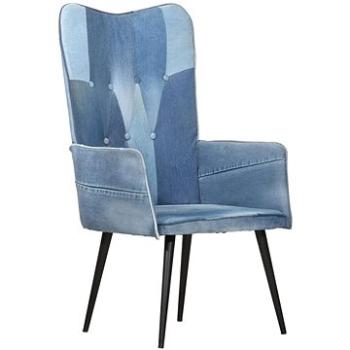 Kreslo s operadlom patchwork denim plátno, 339656