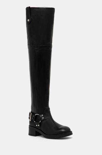 Kožené čižmy Steve Madden Bosal dámske, čierna farba, na podpätku, SM11003230