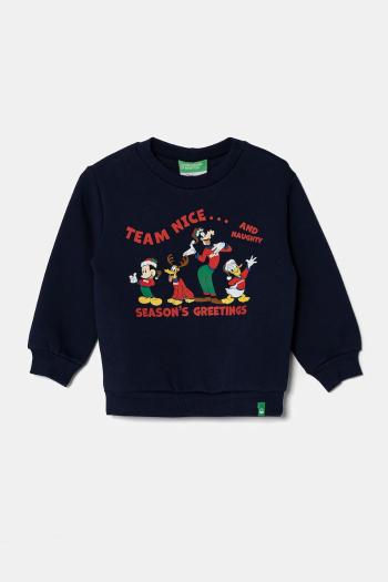 Mikina United Colors of Benetton tmavomodrá farba, s potlačou, 3J73G10GN