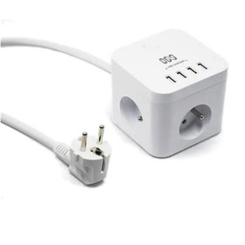 IN Prepäťová ochrana CUBE, 3 zásuvky, 4× USB (553024)