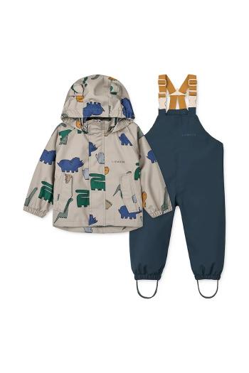 Detská bunda a nohavice Liewood Manu Rainwear Set šedá farba, LW19910