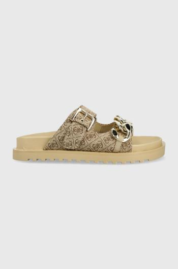 Šľapky Guess FATEMA2 dámske, béžová farba, FL6FT2 FAL03