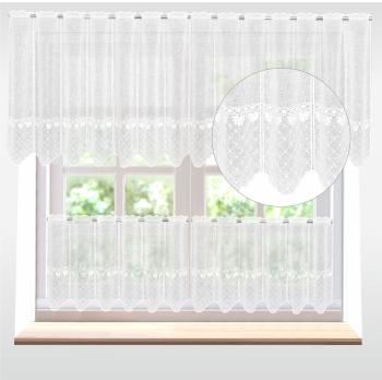 Záclona batist, Kráľovský ornament metráž, krémovo biely 40 cm