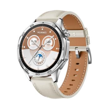 LEATHER Kožený remienok pre Huawei Watch GT 5 Pro 46mm CREAMY WHITE