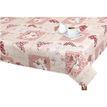 Bellatex Obrus EMA – 120 × 140 cm – patchwork srdce ružové (4478)