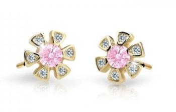 Cutie Jewellery Zlaté detské náušnice C2156-30-X-1 ružová
