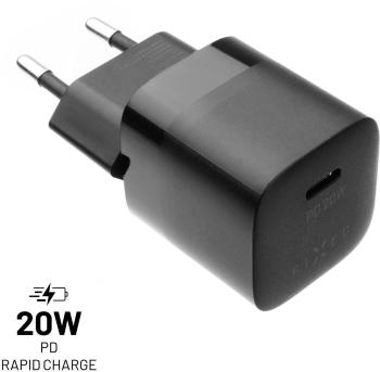 Töltő adapter FIXED PD Rapid Charge Mini USB-C - PD, 20W, fekete