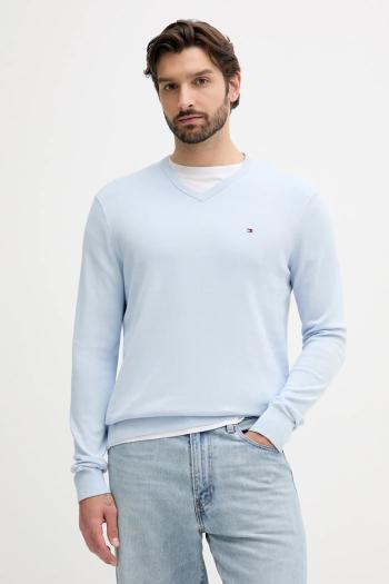 Bavlnený sveter Tommy Hilfiger čierna farba, ľahký, MW0MW14745
