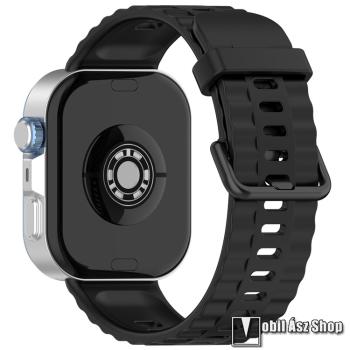 Huawei Watch Fit 4, Fit 4 Pro, Fit 3, Okosóra szíj, Szilikon, Csat, 90+127mm hosszú, Fekete