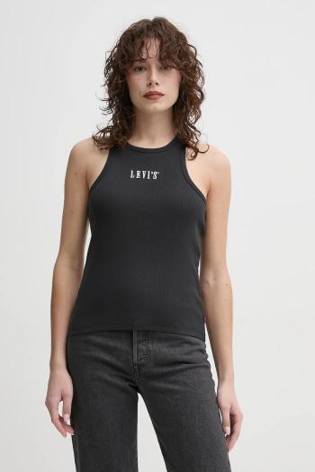 Bavlnený top Levi's čierna farba, A9415