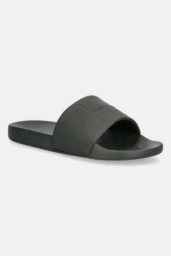 Šľapky Calvin Klein POOL SLIDE W/ CK SQUARE zelená farba, HM0HM01754