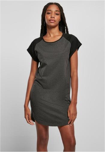 Urban Classics Ladies Contrast Raglan Tee Dress charcoal/black - XL