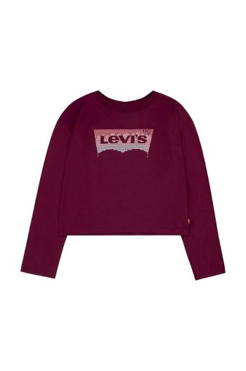 Detské tričko s dlhým rukávom Levi's červená farba