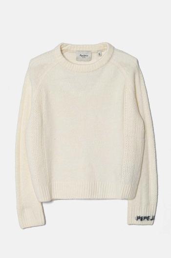 Detský sveter s prímesou vlny Pepe Jeans WINNIE béžová farba, PG701081