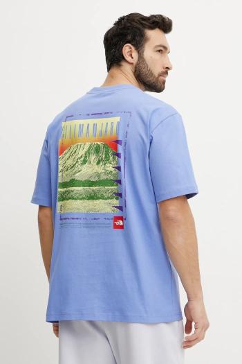Bavlnené tričko The North Face Axys pánske, fialová farba, s potlačou, NF0A8C1R0YI1