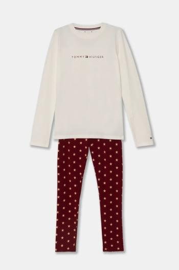 Detské pyžamo Tommy Hilfiger bordová farba, vzorované, UG0UG00777