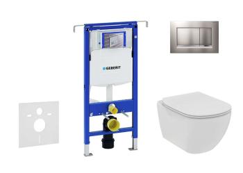 GEBERIT - Duofix Set predstenovej inštalácie, klozetu a dosky Ideal Standard Tesi, tlačidla Sigma30, Rimless, SoftClose, matný chróm/chróm 111.355.00.5 NE7