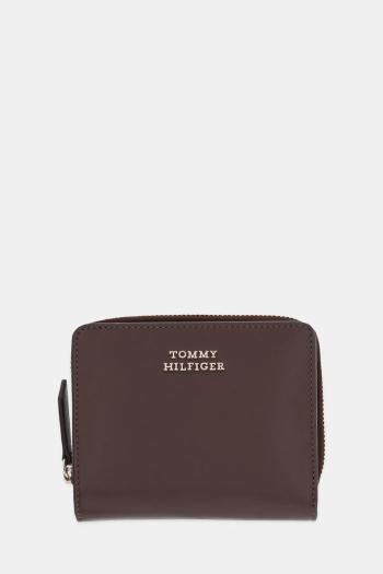 Kožená peňaženka Tommy Hilfiger hnedá farba, AW0AW17499
